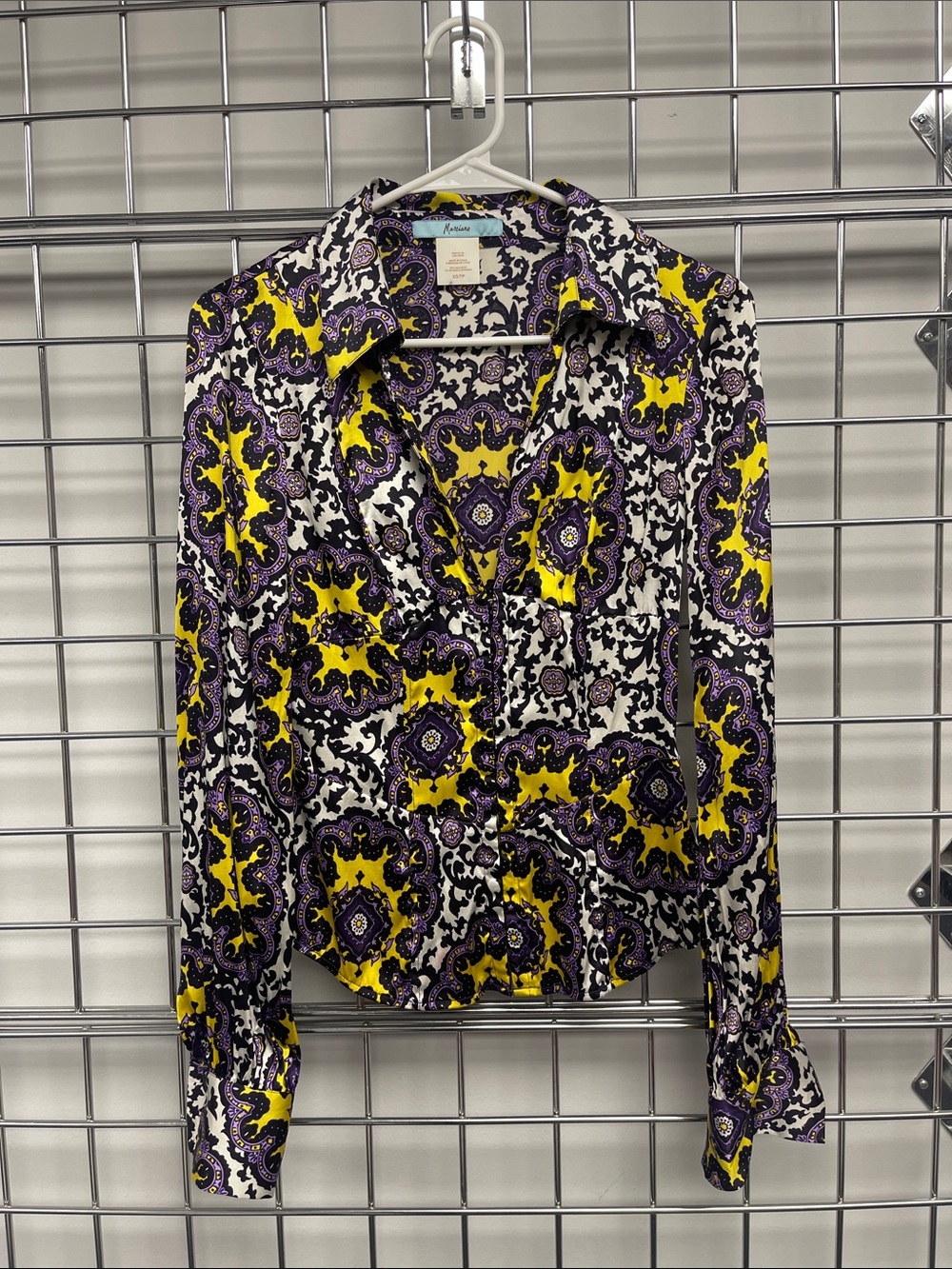 Marciano Yellow, Purple & White Paisley Button-Up Shirt